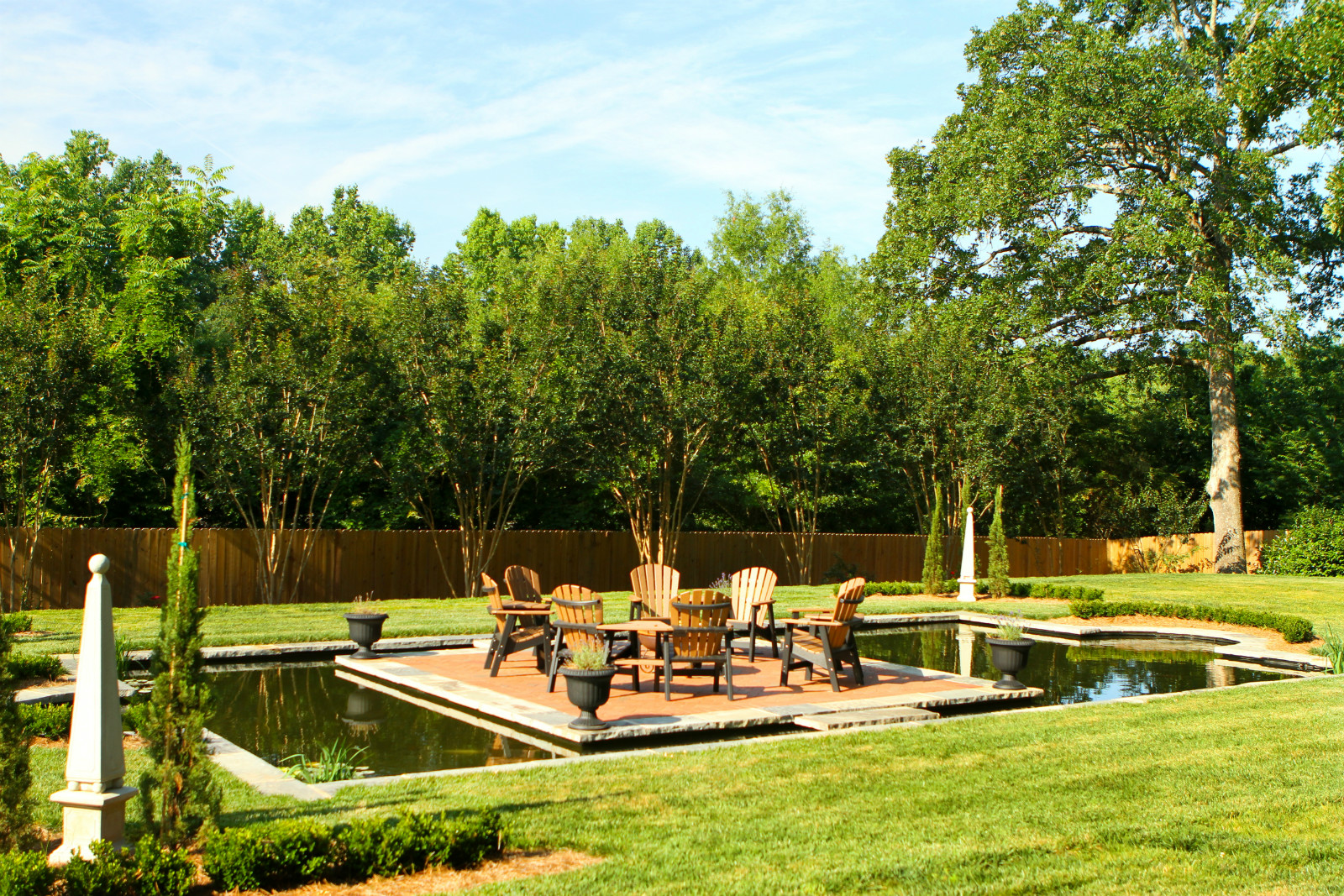 custom patio with water feature