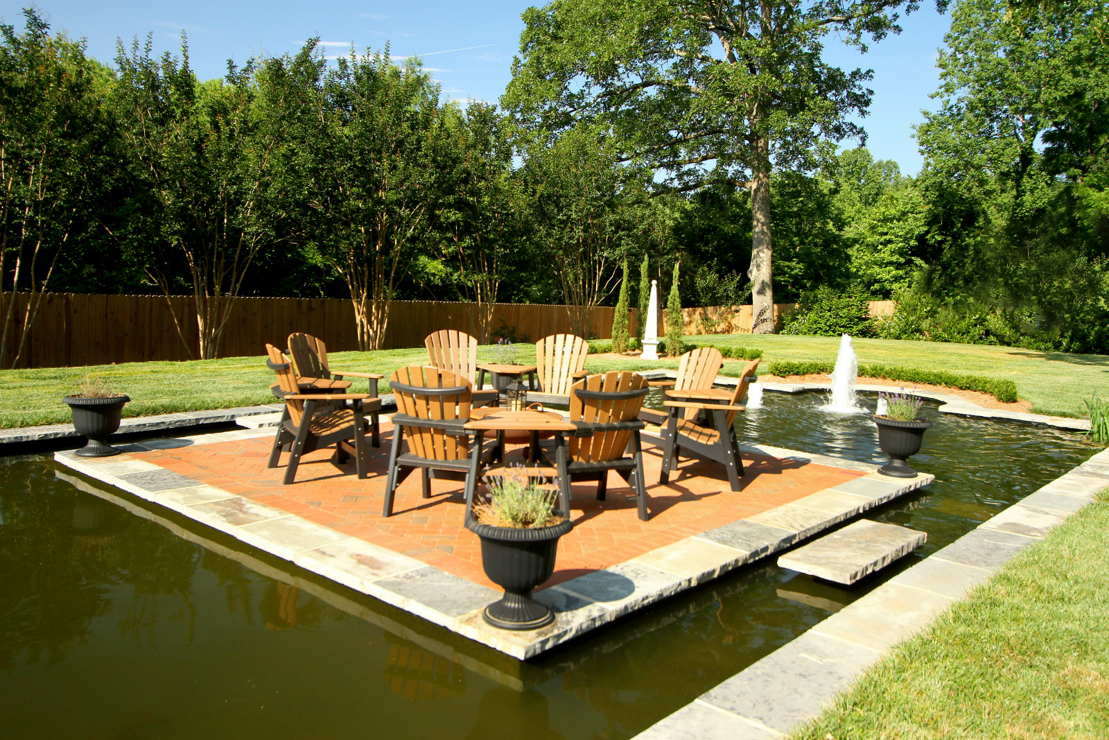 custom pond patio