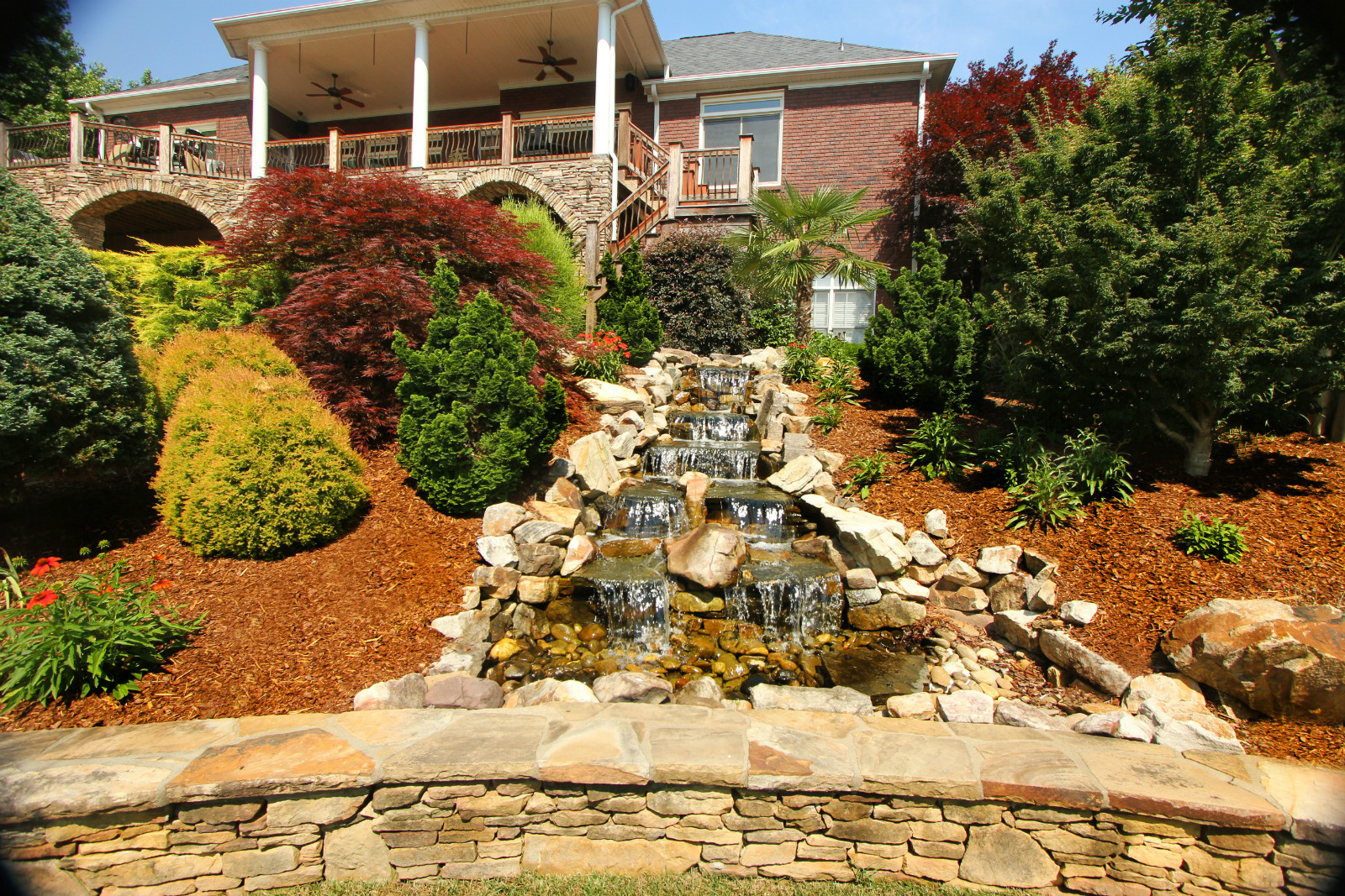 rock waterfall landscape design